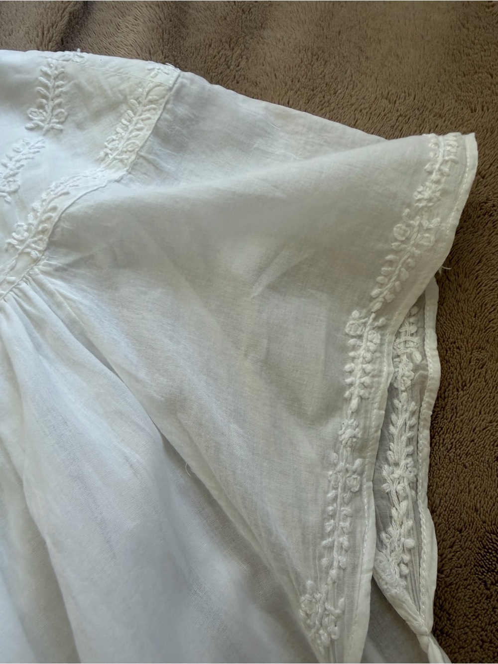 Thierry Colson White Embroidered Cotton Maxi Dress Boho Size M - Picture 4 of 6